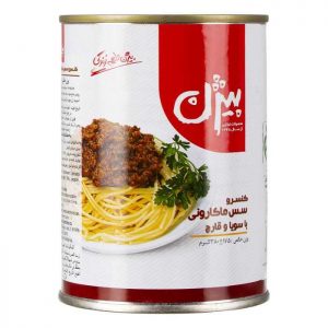 کنسرو سس ماکارونی با سویا و قارچ بیژن 380 گرمی